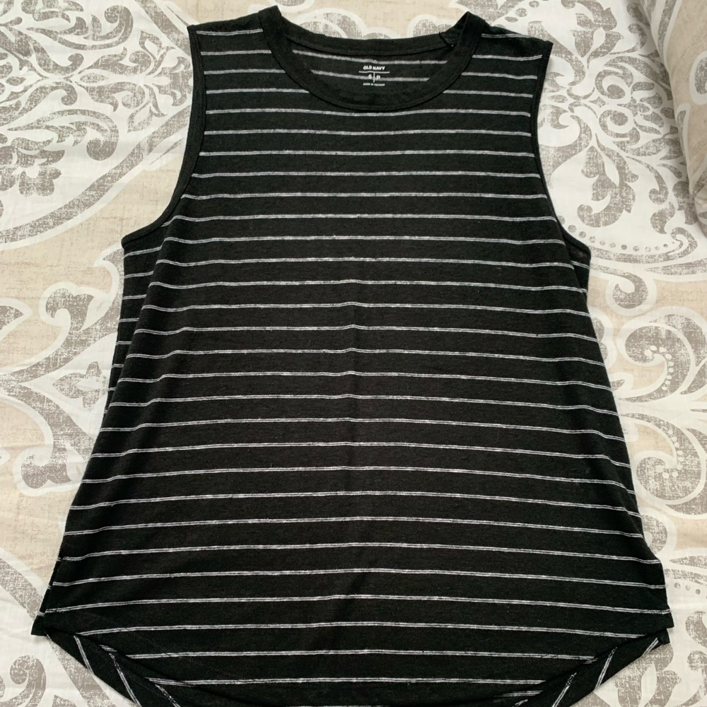 Old Navy Black and White Stripes Tank